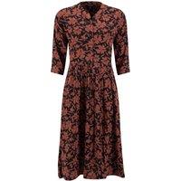 Weird Fish Hellen Printed Crepe Shirt Dress Conker Size 8