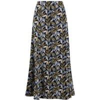 Weird Fish Ares Printed Jersey A-Line Maxi Skirt Night Blue Size 8