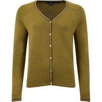 Weird Fish Maddis Fine Knit Tipped Cardigan Verdun Green Size 14