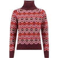 Weird Fish Dandi Patterned Roll Neck Jumper Navy Size 8