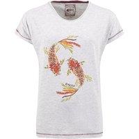 Weird Fish Fern Koi Carp Front Print Cotton Graphic T-Shirt Navy Size 16