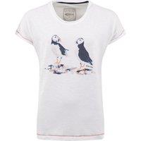 Weird Fish Puffins Front Print Graphic T-Shirt White Size 18