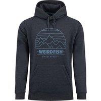 Weird Fish Wills Front Print Graphic Popover Hoodie Black Size XL