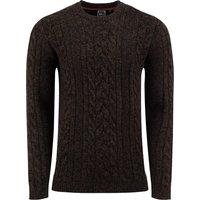 Weird Fish Alford Cable Knit Crew Neck Jumper HotChocolate Size L