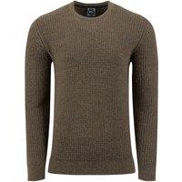 Weird Fish Lunan Square Knit Crew Neck Jumper Coffee Size 4XL