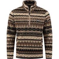 Weird Fish Nash 1/4 Zip Jacquard Borg Fleece SandStone Size M