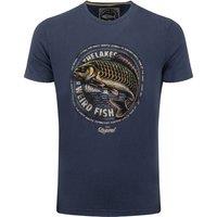 Weird Fish Carpe Front Print Graphic T-Shirt Navy Size 3XL