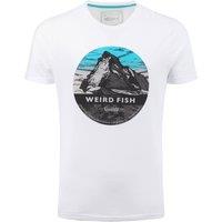 Weird Fish Mountain Top Front Print Graphic T-Shirt Dusty White Size 2XL