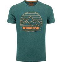Weird Fish Off Grid Front Print Graphic T-Shirt Dark Blue Size S