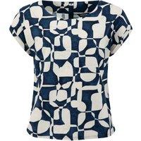 Weird Fish Kissimmee Printed Linen Rich Top Ochre Size 10