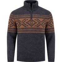 Weird Fish Kilnworth 1/4 Zip Fair Isle Jumper Red Size XL