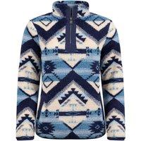 Weird Fish Sirena 1/4 Zip Printed Plush Popover Fleece Eclipse Blue Size 20