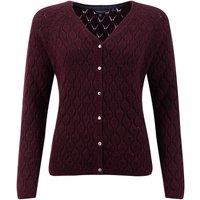 Weird Fish Posie Pointelle Knit Cardigan Navy Size 12