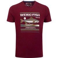 Weird Fish Big Fish Front Print Graphic T-Shirt Deep Crimson Size XL