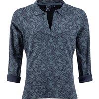 Weird Fish Rosalie Printed Jersey Polo Shirt Rich Navy Size 10