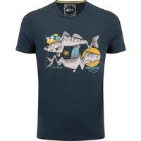 Weird Fish Reflection Front Print Graphic T-Shirt Smoked Blue Size S