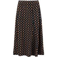 Weird Fish Romaro Printed Jersey Midi Skirt Yellow Iris Size 8
