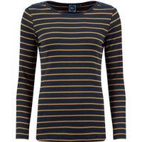 Weird Fish Blaine Ribbed Striped Long Sleeve T-Shirt Red Grape Size 10