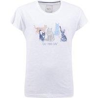 Weird Fish Meow Front Print Graphic T-Shirt White Size 10