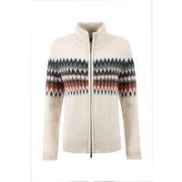 Weird Fish Lenka Fair Isle Sparkle Full Zip Knit Cardigan Chalk Size 10