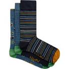 Weird Fish Cullman Branded Embroidered Sock 3 Pack Navy Size 7-11