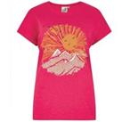 Weird Fish Sundown Organic Cotton Slub T-Shirt Hot Pink Size 12