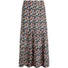 Weird Fish Cassis Eco Viscose Tiered Midi Skirt Dusky Green Size 12