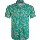 Weird Fish Holborn Eco Viscose Hawaiian Shirt Rich Navy Size 4XL