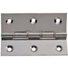 Wickes Phosphor Bronze Washered Polished Chrome Butt Hinge 76mm - Pack of 2