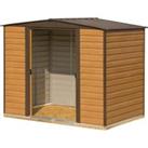 Rowlinson Woodvale Double Door Metal Apex Shed including Floor - 8 x 6ft