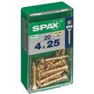 Spax Pz Countersunk Zinc Yellow Screws - 4 X 25mm Pack Of 20