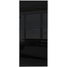 Spacepro Sliding Wardrobe Door Silver Framed Single Panel Black Glass - 2220 x 762mm