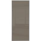 Spacepro Sliding Wardrobe Door Silver Framed Single Panel Cappuccino Glass - 2220 x 610mm