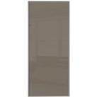 Spacepro Sliding Wardrobe Door Silver Framed Single Panel Cappuccino Glass - 2220 x 914mm