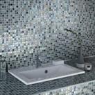 Wickes Shimmer Hammered Grey Glass Mosaic Tile Sheet - 300 x 300mm