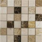 Wickes Emperador Polished Mix Marble Wall & Floor Mosaic Tile Sheet - 305 x 305mm