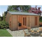 Shire Firestone 3 Room Double Door Log Cabin with Assembly - 12 x 13ft