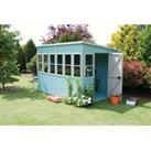 Shire Large Timber Pent Potting Shed with Opening Windows - 10 x 6ft