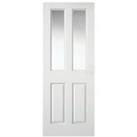 Wickes Chester White Clear Glazed Grained Moulded 4 Panel Internal Door - 1981 x 686mm