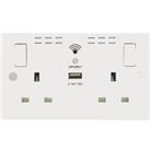 BG 13A Twin Switched Wi-Fi Range Extender Socket with 1 x USB - White