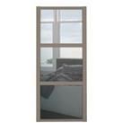 Spacepro 3 Panel Shaker Stone Grey Frame Mirror Door - 762mm