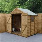 Forest Garden 7 x 5ft Double Door Overlap Apex Pressure Treated Shed with Assembly