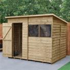 Forest Garden 8 x 6ft Overlap Pent Pressure Treated Shed with Assembly