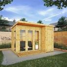 Mercia Large Garden Office including Side Shed & Bi-Fold Doors with Assembly - 10 x 8ft