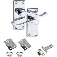 Victorian Scroll Latch Polished Chrome Latch Hinge Pack