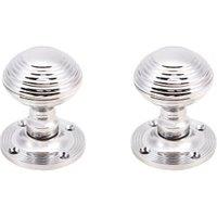 Ringed Polished Chrome Mortice Door Knob - 1 Pair