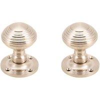Ringed Satin Nickel Mortice Door Knob - 1 Pair