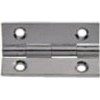 Wickes Solid Brass Polished Chrome Butt Hinge - 38mm - Pack of 2