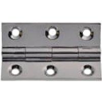 Wickes Solid Brass Polished Chrome Plated Butt Hinge - 51mm - Pack of 2