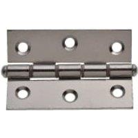 Wickes Steel Washered Polished Chrome Butt Hinge - 76mm - Pack of 2